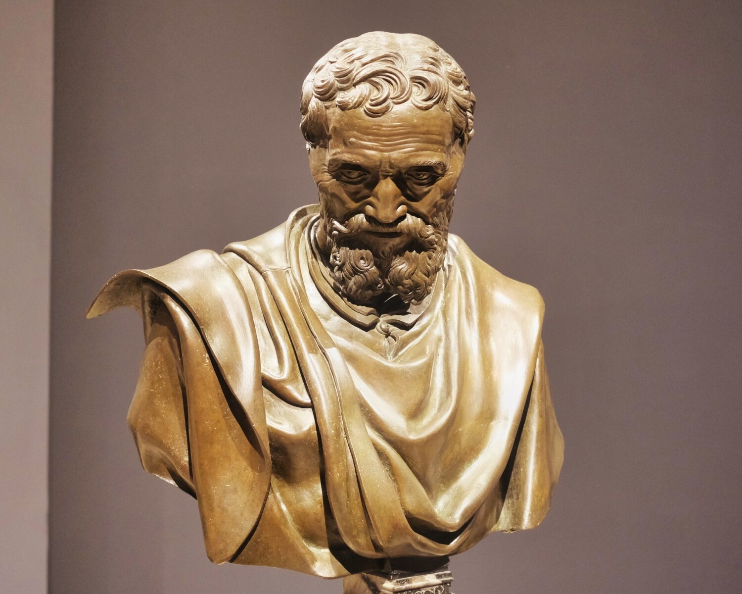 Daniele di Volterra’s bust of Michelangelo on display in Accademia Gallery